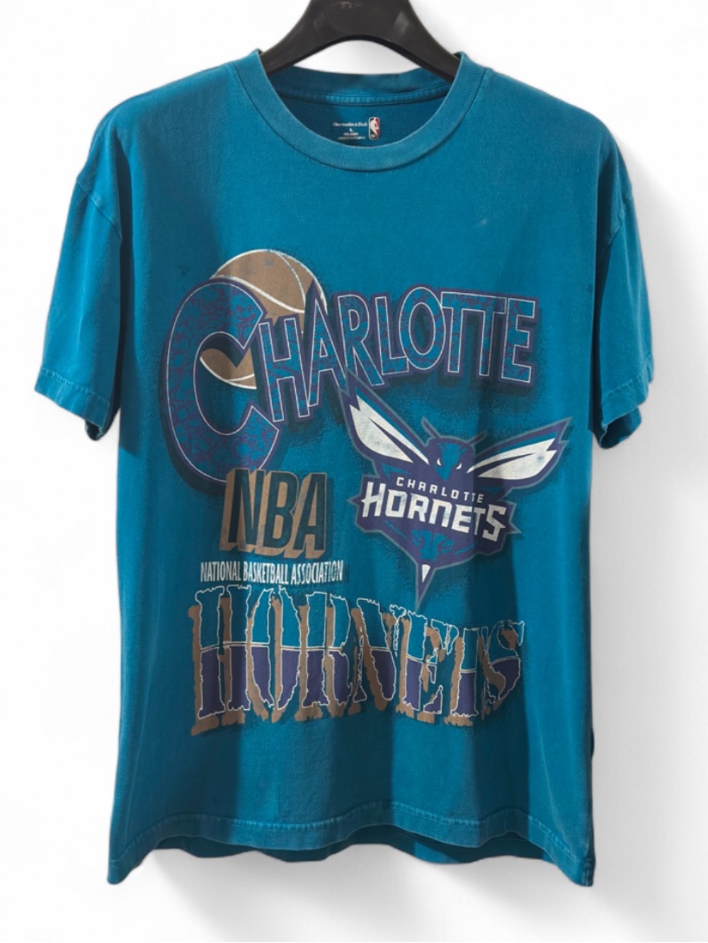 Abercrombie & Fitch NBA Charlotte Hornets Logo Graphic T-shirt Size Men’s Large